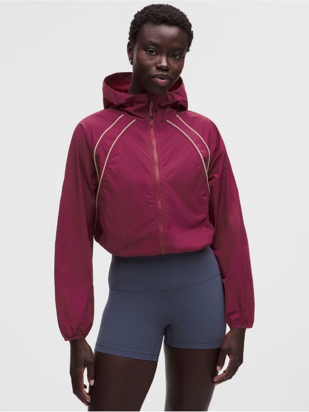 Lululemon Scuba Windbreaker Jacket Maroon Raspberry Rave / Rumble Crumble XS NWT
